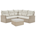 Alaterre Furniture Canaan All-Weather Wicker Outdoor Seating Set, Overall Length: 78 AWWC013359CC